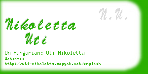 nikoletta uti business card